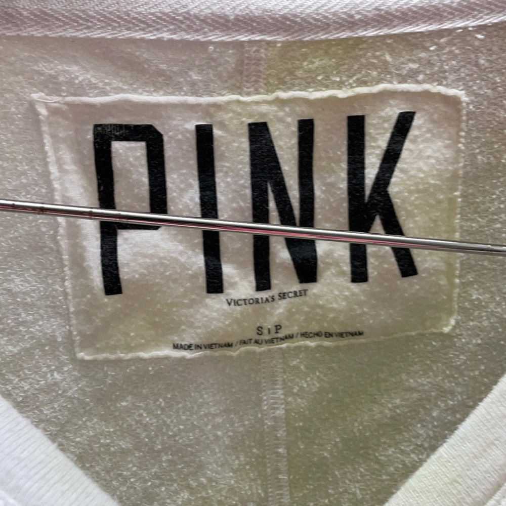 PINK brand White and Light Neon Yellow Tie -Dye Long Sleeve